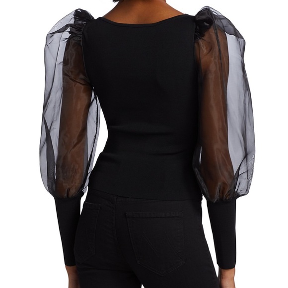 Abella Puff Sleeve Square Neck Sweater - Picture 5 of 16